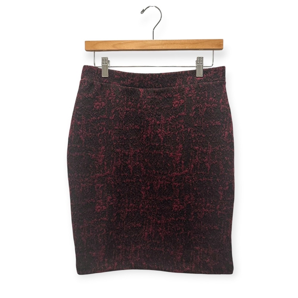 Liz Claiborne Pencil Skirt Burgundy Black PM Women